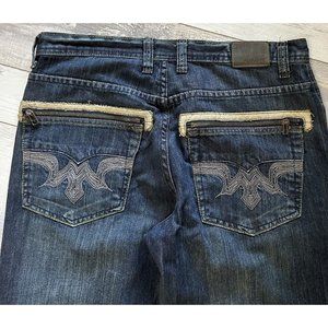 Fly Paper Jeans Denim Y2K Embroidered Zip Pocket Accent Mens 32X30